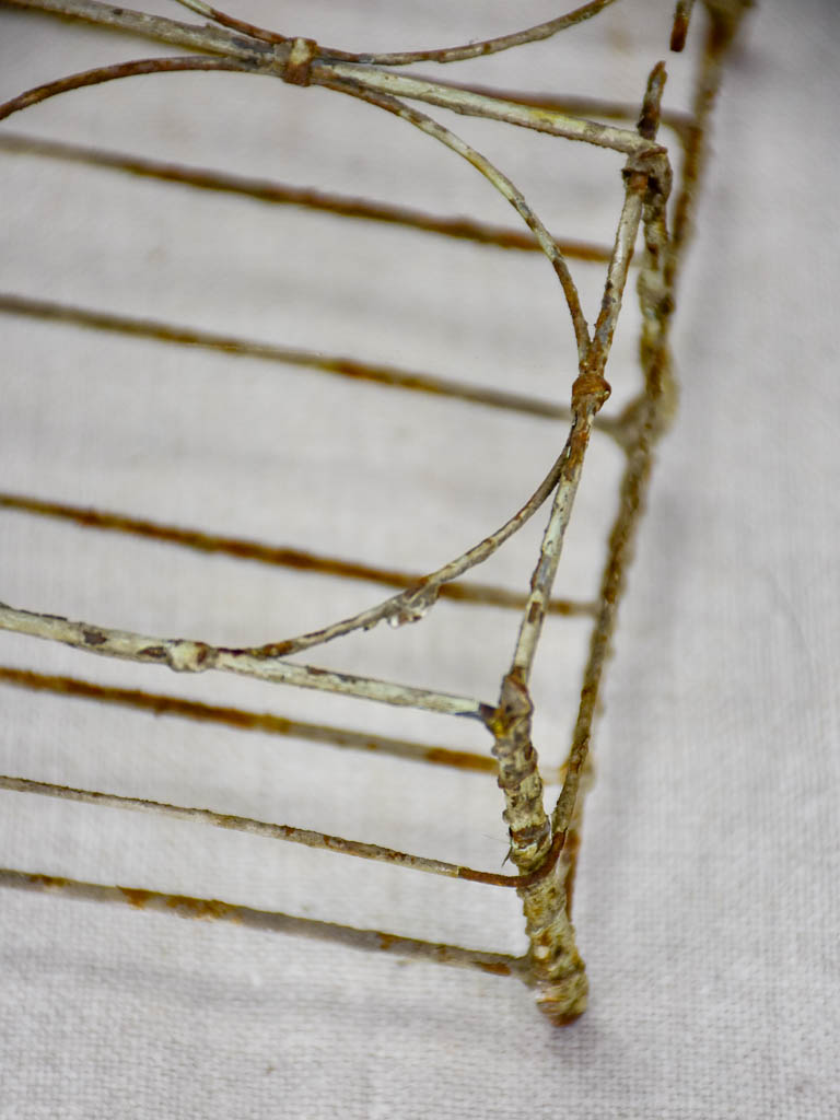 Antique French wire basket - six glass capacity