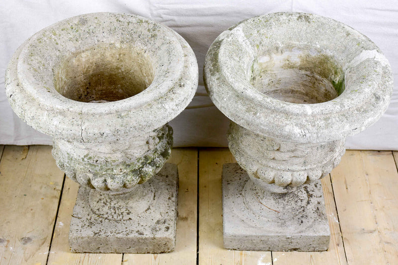 Pair of vintage French planters - Medici urn