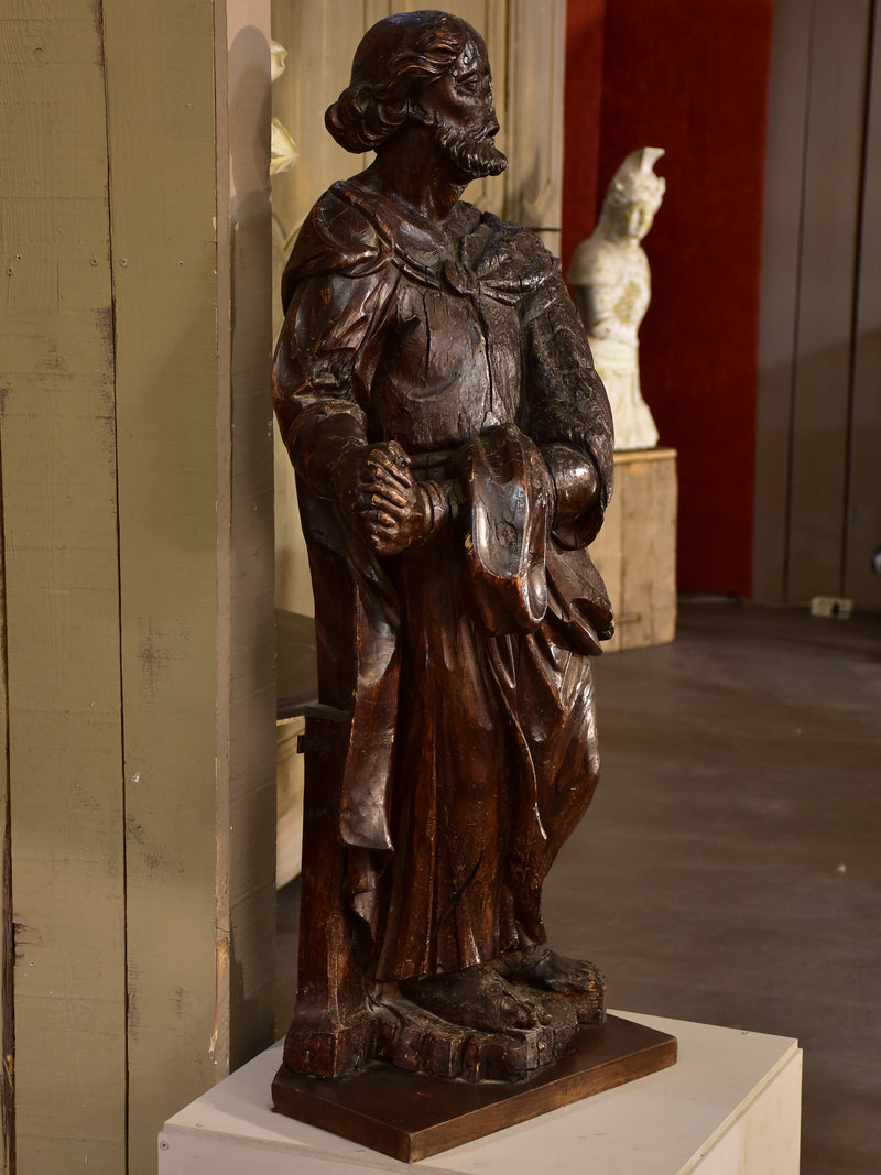17th century sculpture of Saint Pierre - lime wood