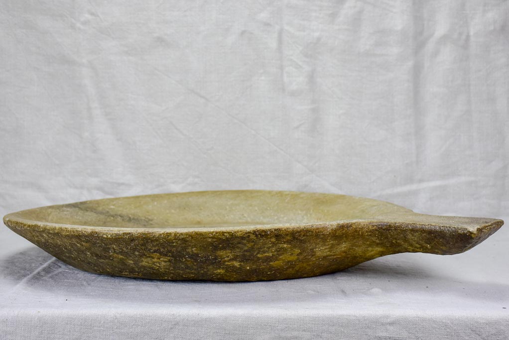Superb large antique marble cooking dish 22½"