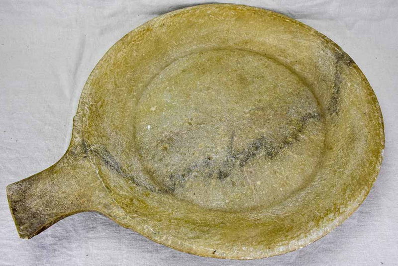 Superb large antique marble cooking dish 22½"