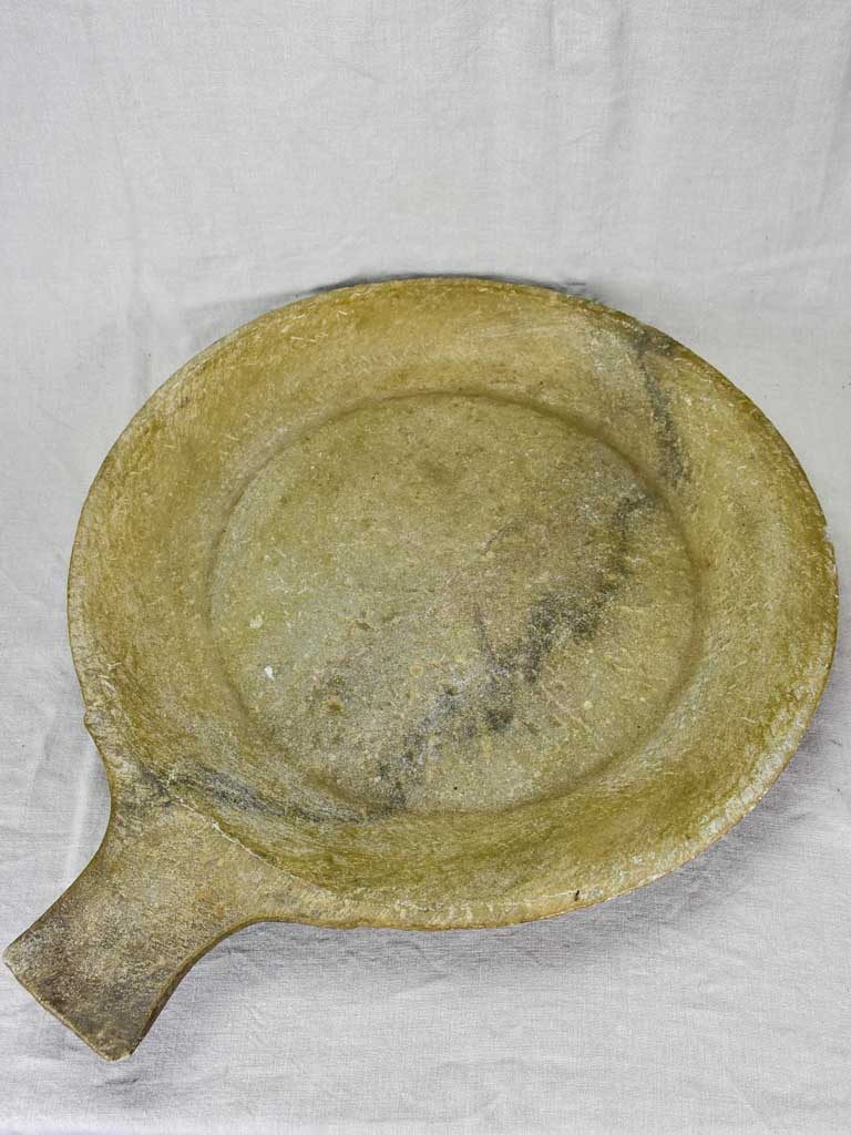 Superb large antique marble cooking dish 22½"