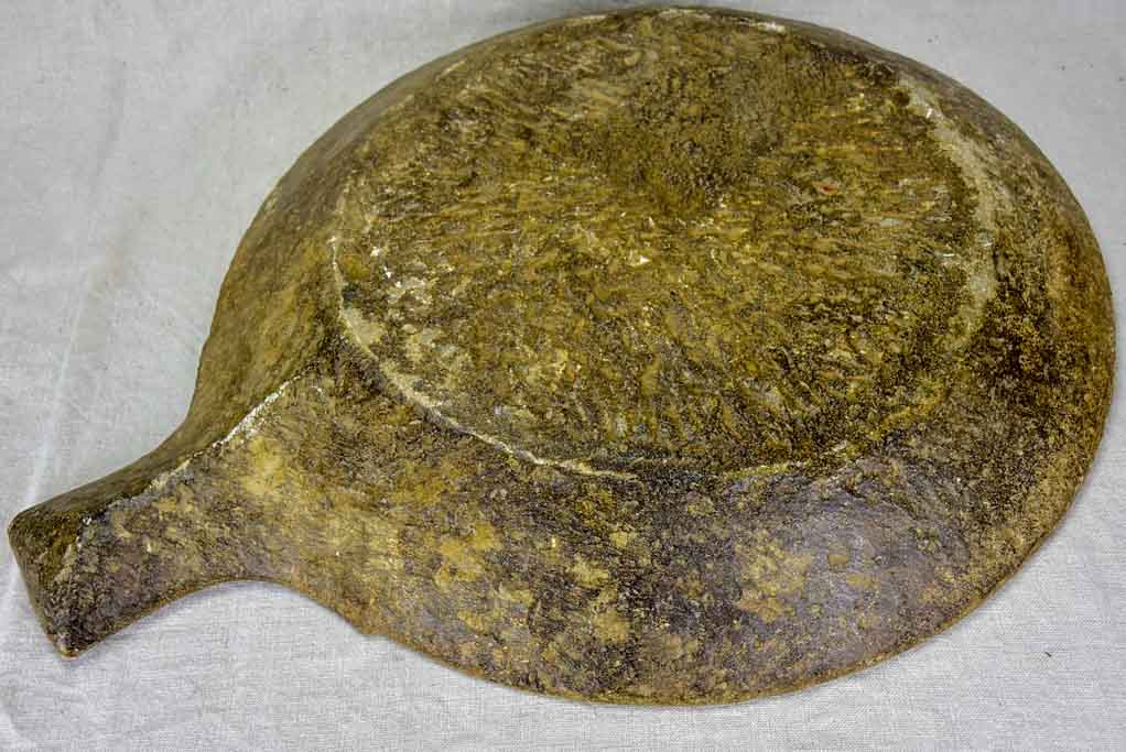 Superb large antique marble cooking dish 22½"