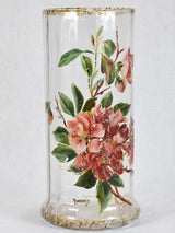 Art Nouveau hand painted glass vase 10¼"