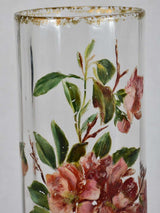 Art Nouveau hand painted glass vase 10¼"