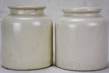 Pair of mid century sandstone pots - white 4¾"
