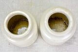 Pair of mid century sandstone pots - white 4¾"