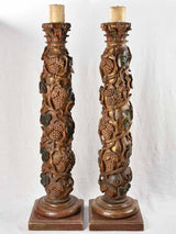 Large Pair of 18th-Century Sculpted altar candlesticks 51½"