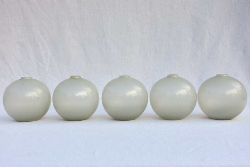Collection of 10 Murano glass vases - opaque pale gray