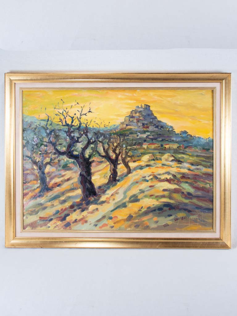 Antique French oil landscape painting