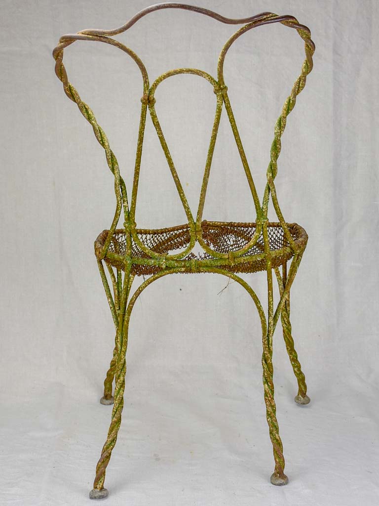 Very rustic 19th Century French garden chair - wrought iron