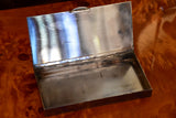 Vintage French cigarette case with embossed feather