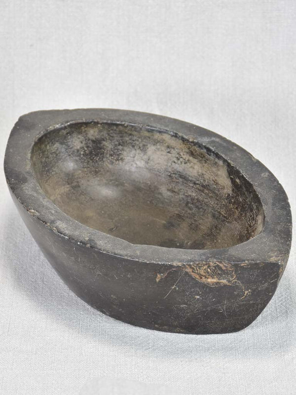 Dark stone mortar from the eighteenth century 11½"