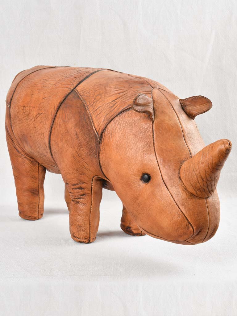 Vintage Leather Rhino Foot Rest