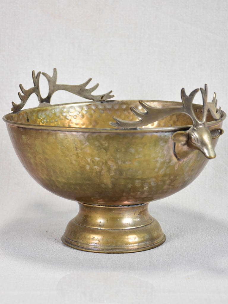 1970’s French ice bucket with deer head handles