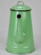 1950's enamel coffee pot - pea green 8¼"