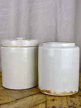 Two large antique French preserving pots 9"