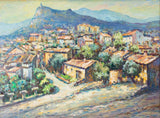 Aurons village de Provence D. Allemand (1906- ?) oil on board 25¼" x 32¼"