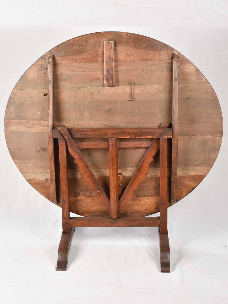 19th-Century Oval Winemaker's Folding Table 43¼" x 49¼"