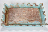 Turquoise cast iron rectangular bistro crachoir 8¾" x 11½"