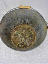 Mid century French winemaker's harvest bucket - zinc 15¼"