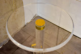 Vintage round side table in perspex and brass