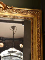 Large Louis XVI style mirror w/ gilded frame & crest 63" x 49½"