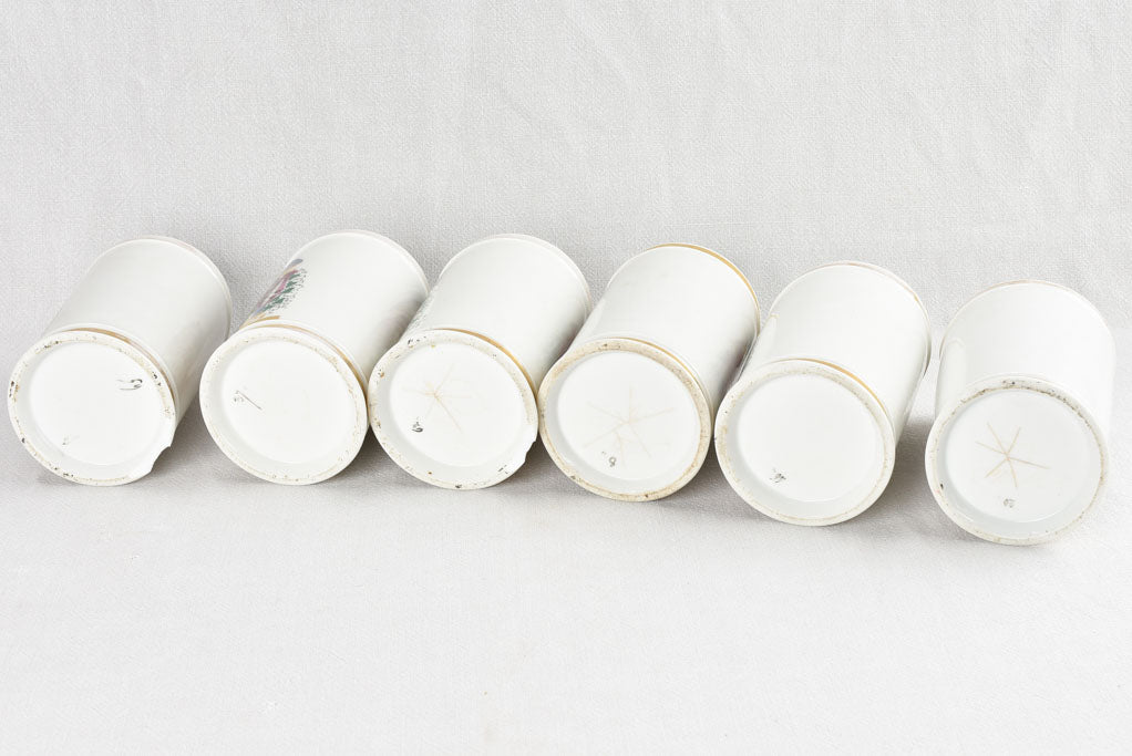 Antique medicine jars with chips