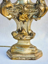 Louis XIV style gilded Church candlestick lamp