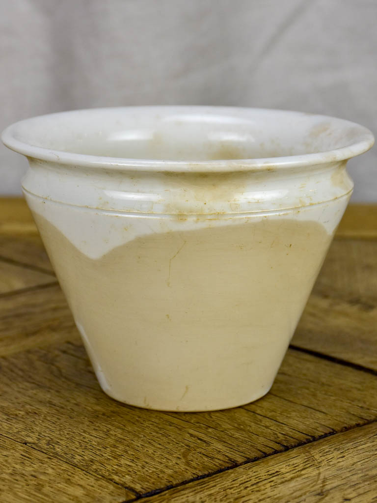 Antique French ironstone pot - tapered 4¼"