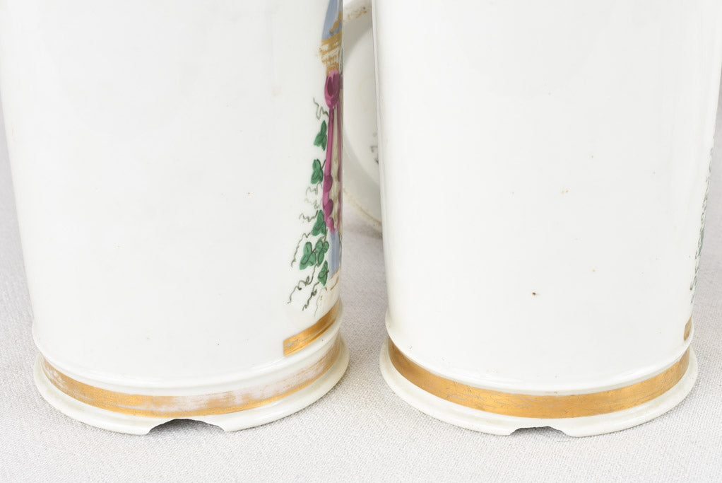 Antique colorful open shelf display jars