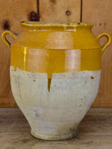 Large French conserve pot with orange glaze