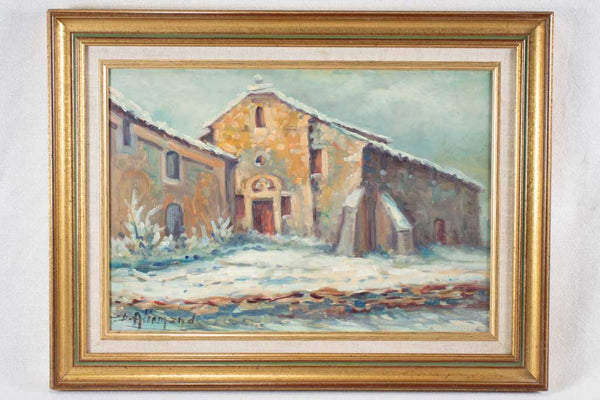 Old Désiré Allemand winterscape painting