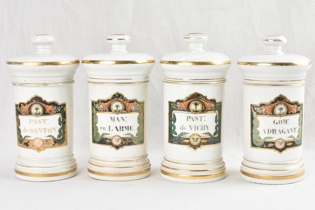 Collection of 4 Napoleon III apothecary jars 11"