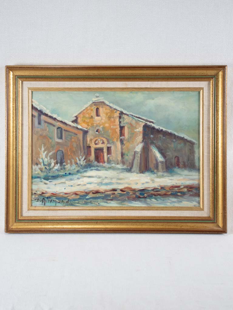 Vintage oil on board Provencal scene