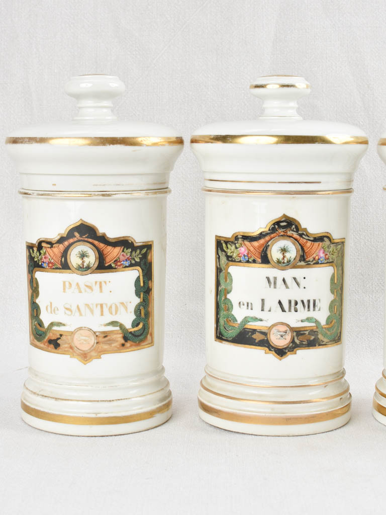 Collection of 4 Napoleon III apothecary jars 11"