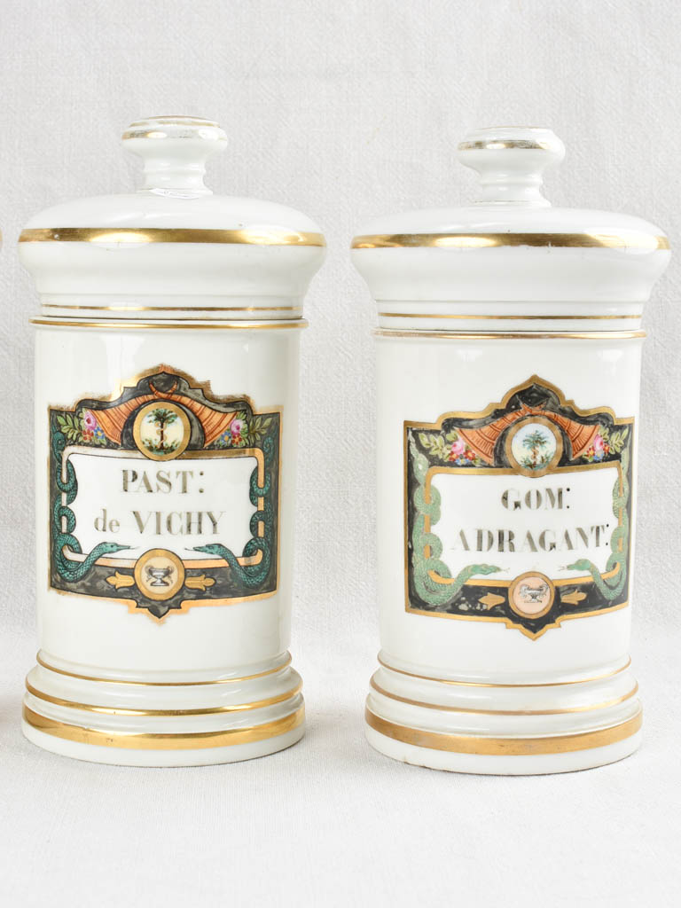 Collection of 4 Napoleon III apothecary jars 11"