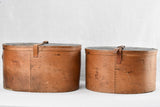 2 antique French hat boxes
