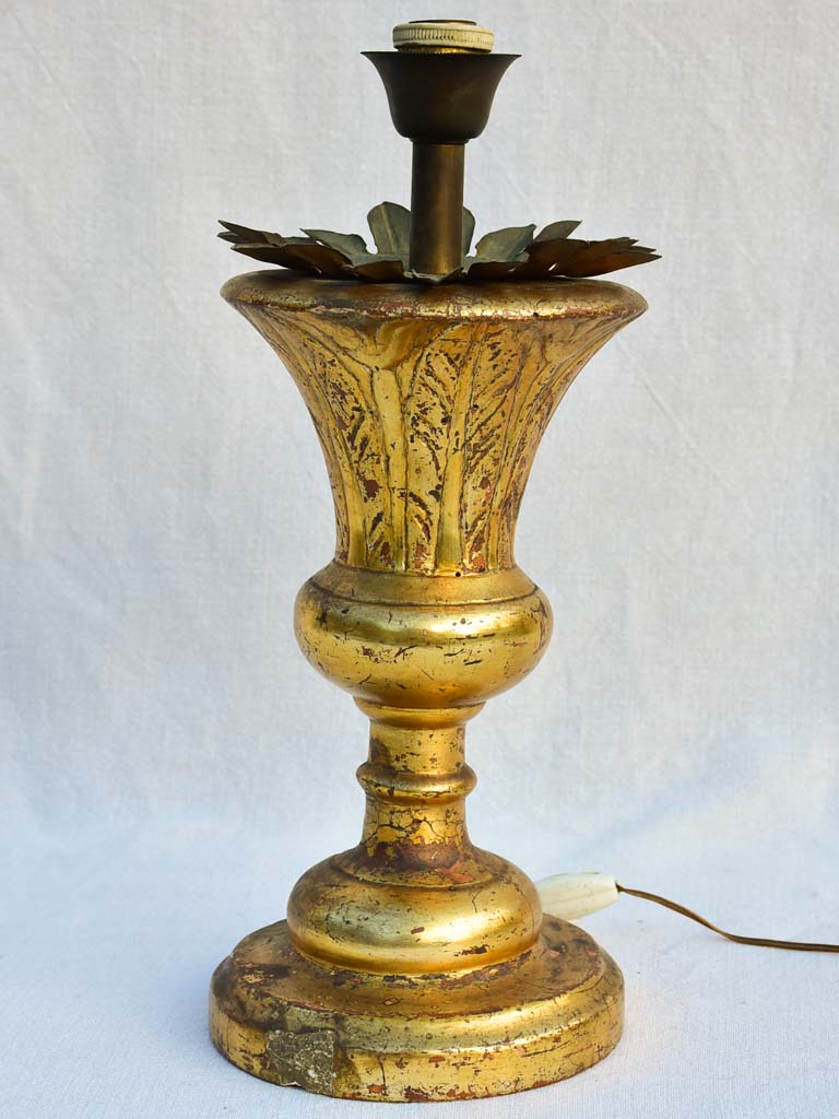 Empire style gilded Church candlestick lamp