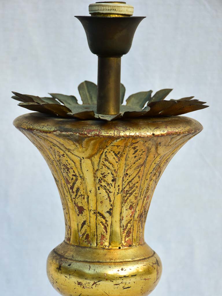 Empire style gilded Church candlestick lamp