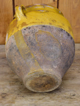 Antique French confit pot with orange glaze