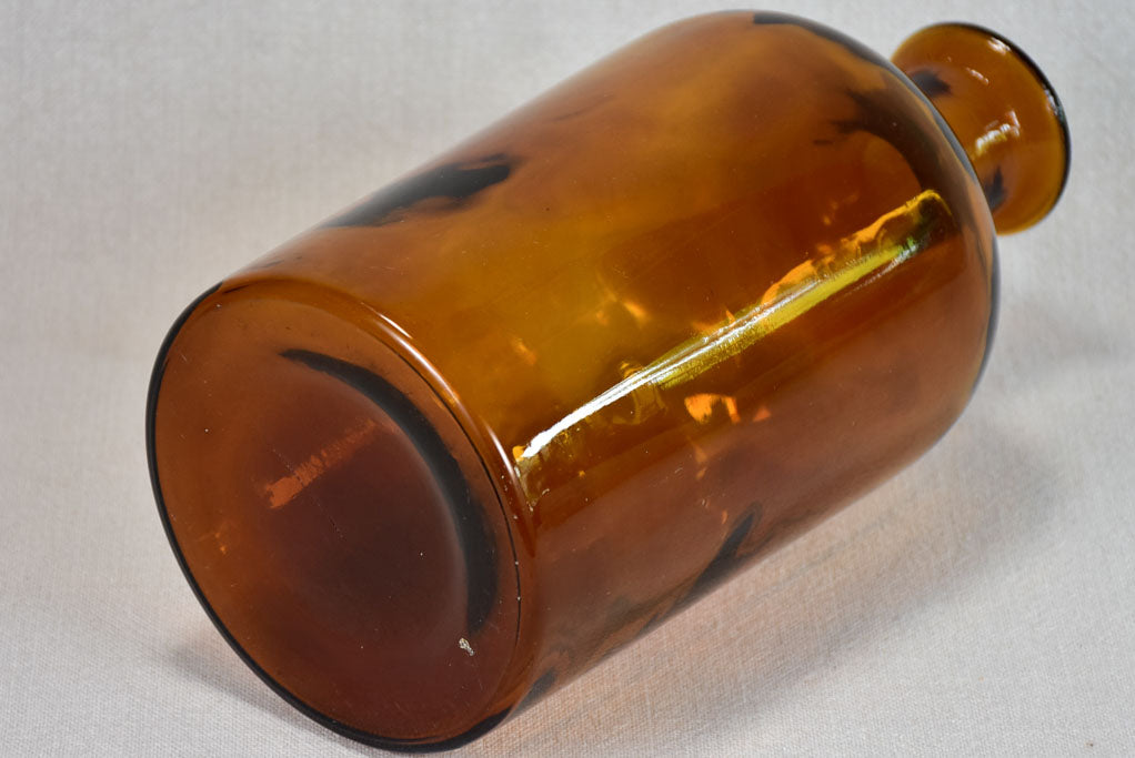 1950’s French amber glass perfume flask 11¾"