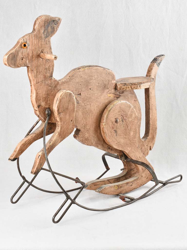 Vintage mechanical kangaroo toy - wooden