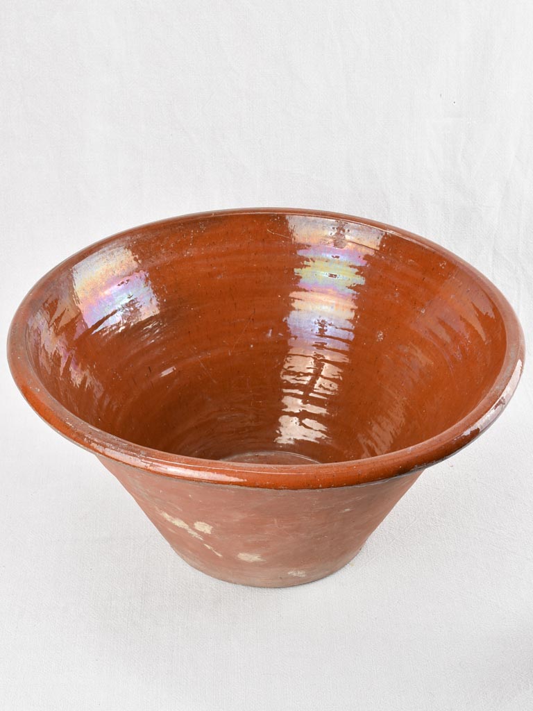Large antique tian bowl with brown glaze 21¾"