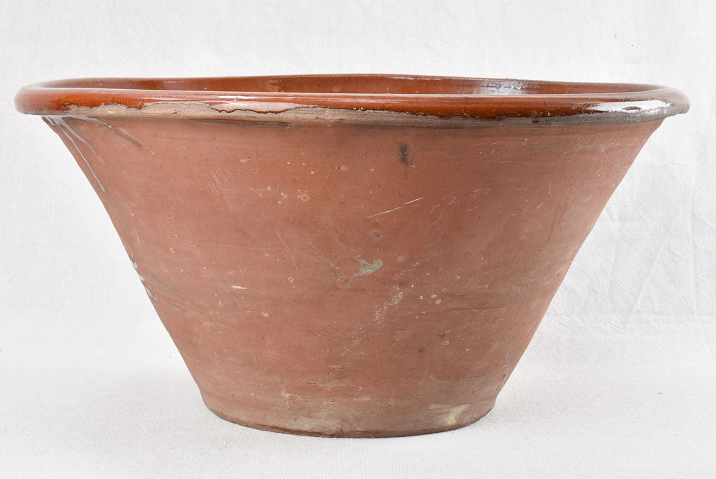 Large antique tian bowl with brown glaze 21¾"