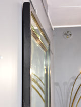 Vintage rectangular mirror with black frame 45 ¾'' x 33 ¾''