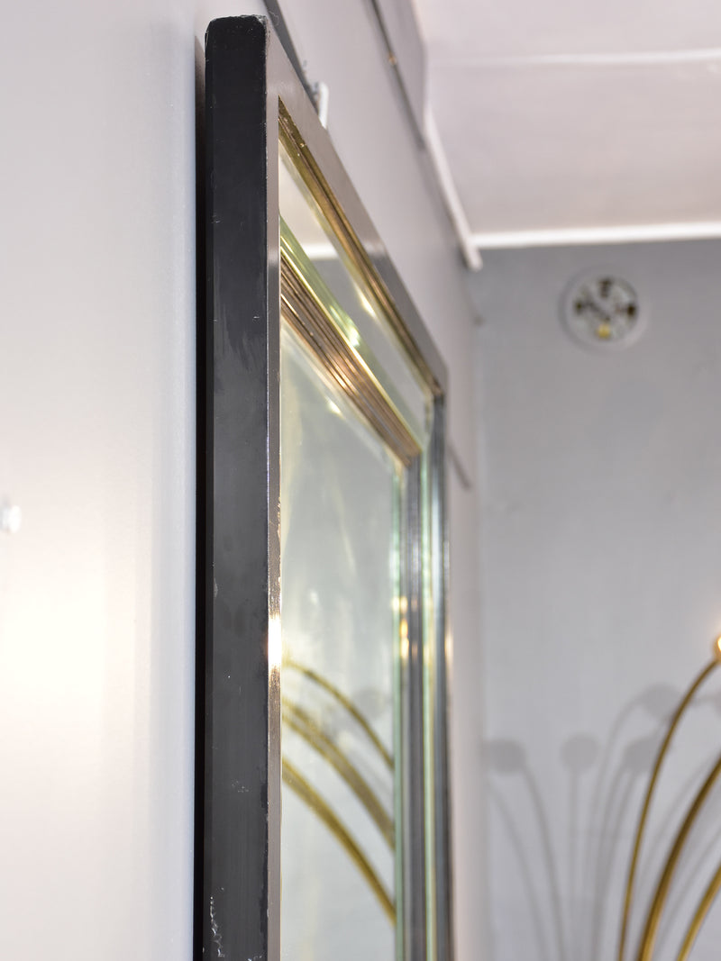 Vintage rectangular mirror with black frame 45 ¾'' x 33 ¾''