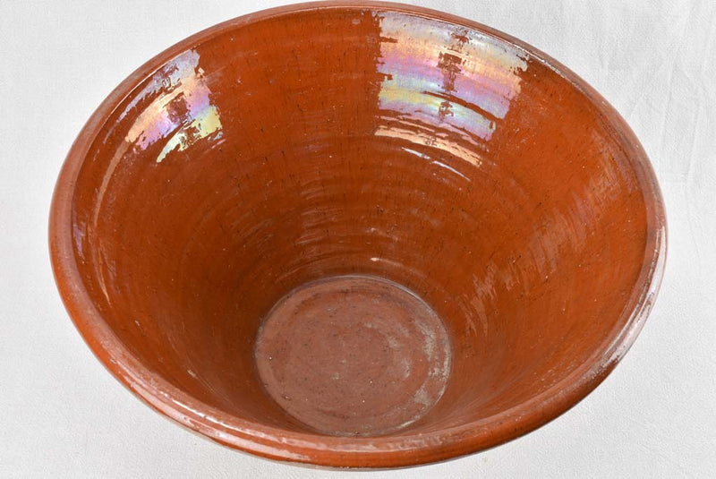Large antique tian bowl with brown glaze 21¾"