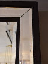Vintage rectangular mirror with black frame 45 ¾'' x 33 ¾''