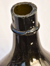 Very large early 20th Century Italian demijohn bottle - dark green / black 27½"